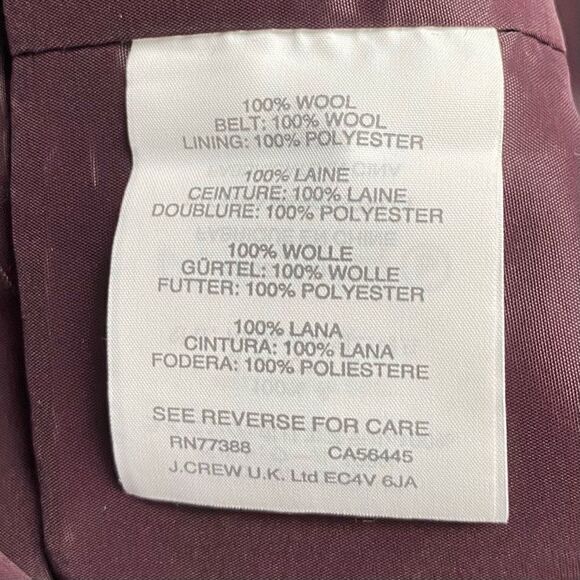 J. Crew Women's Italian Wool Crepe Belted Dress size 10 - Picture 8 of 9